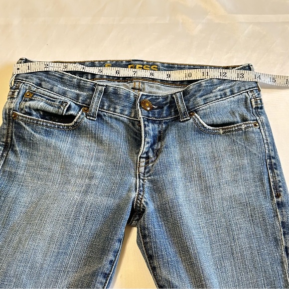 Vintage EXPRESS Women’s Jeans Super Low Rise Boot Cut Medium Wash Size 0R - Picture 8 of 12
